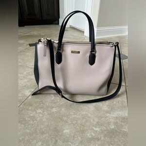 Kate Spade Leighann Laurel Way Leather Satchel Purse Blush/Black